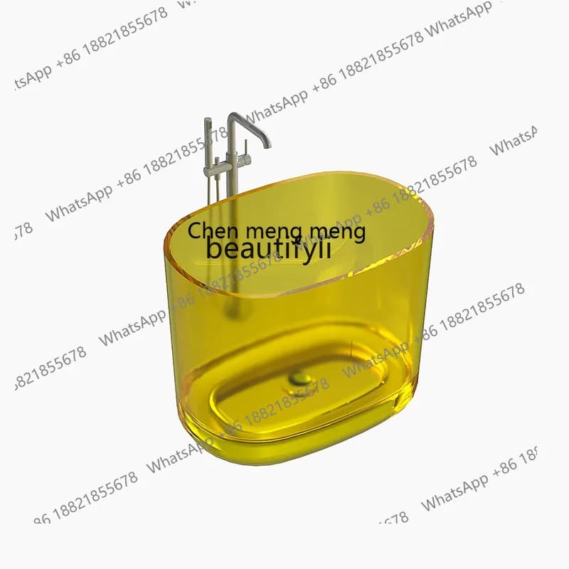 Resin crystal transparent bathtub color pure resin freestanding bathtub hotel bathtub factory wholesale