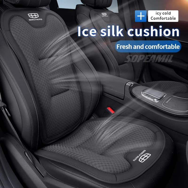 Car Seat Cushion Cover Ice Silk Seat Protector Pad For GEELY Geometry C Monjaro Coolray GX3 Atlas Boyue Emgrand EC7 EC8 GC6 GC9