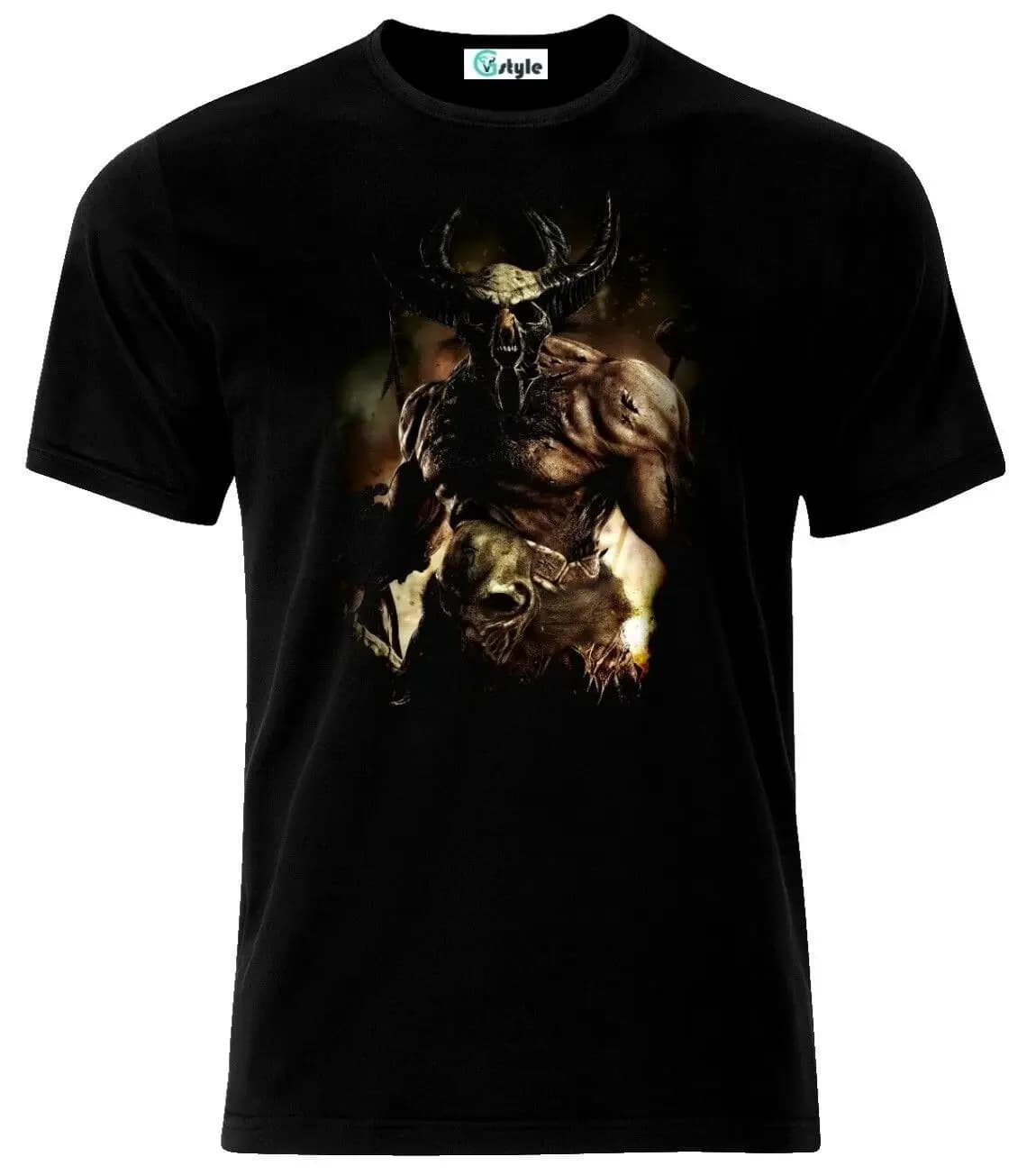 Gothic Devil Demon Skull Tattoo T-Shirt. Summer Cotton Short Sleeve O-Neck Mens T Shirt New S-3XL
