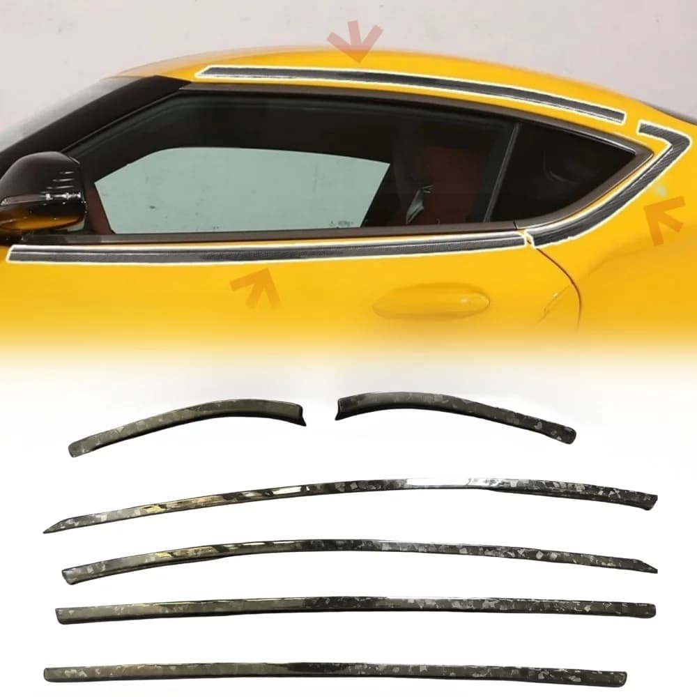 Car Accessories Side Door Forged Carbon Strip Carbon Window Trim for GR Supra A90 A91 MK5 Window Decorate Strip Trim