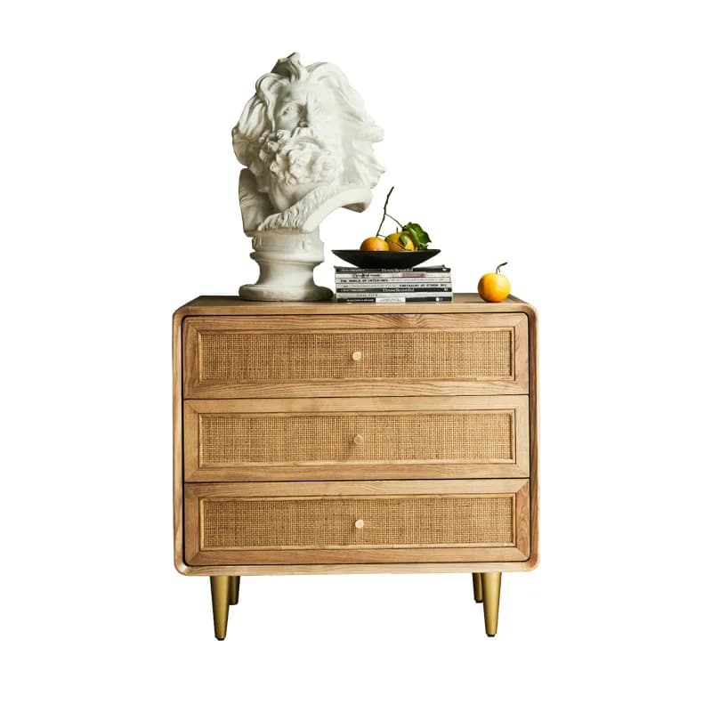 Nordic solid wood three-bucket cabinet, simple modern locker, multi-functional bedside table