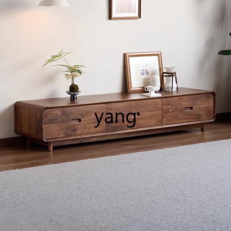 LMM new Chinese floor TV cabinet combination telescopic living room solid wood cabinet