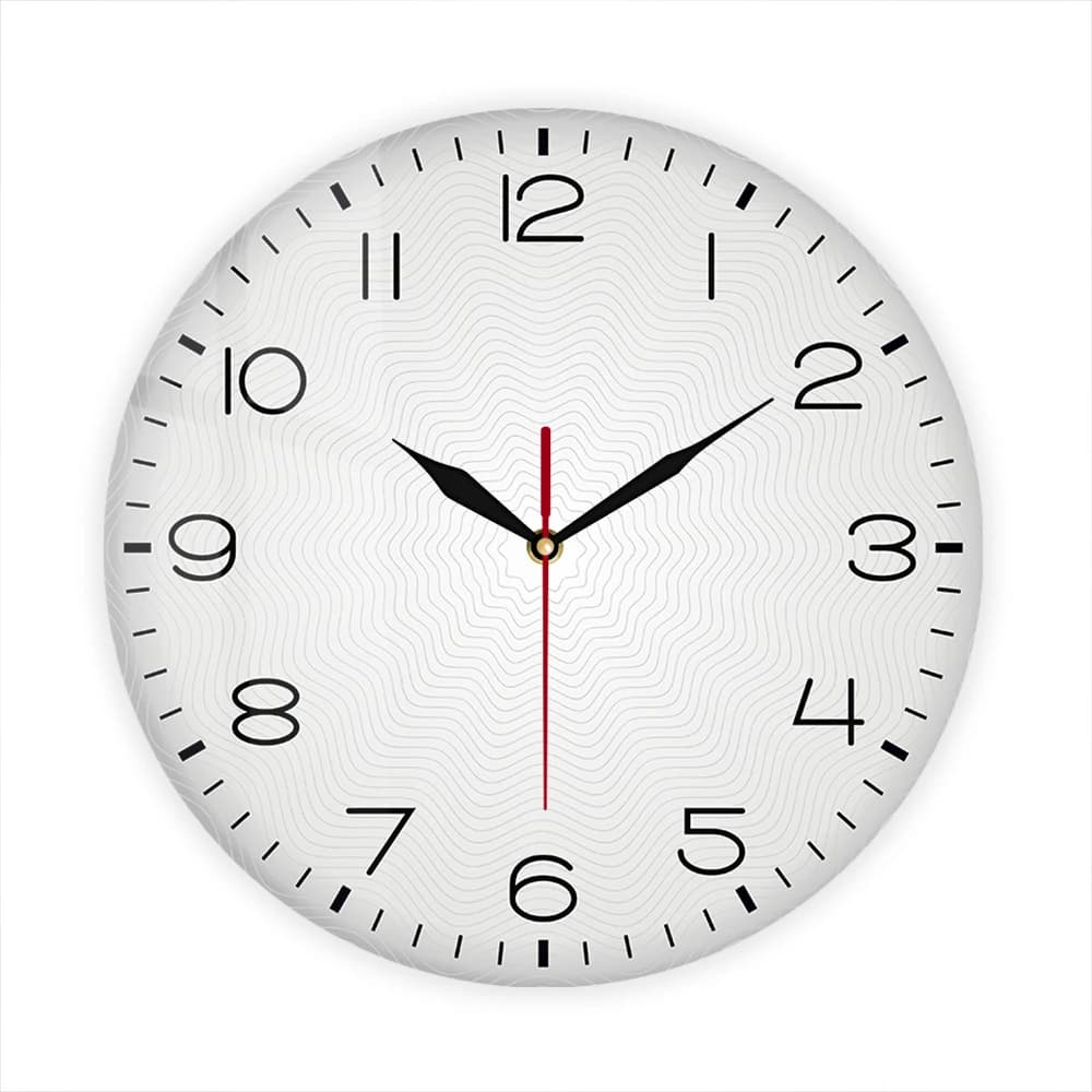 Modern Design Print Wall Clock With Eastern Arabic Numberals Home Office Decor Metal Frame Round Silent Watch For Living Room