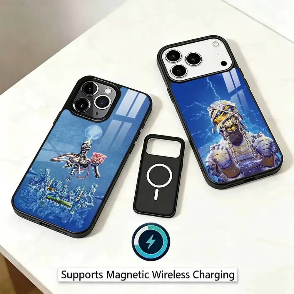I-Iron M-MaidenES band Phone Case For iPhone17,16,15,14,13,12,11 Plus,Pro Magnetic Supports Magnetic Wireless Charging