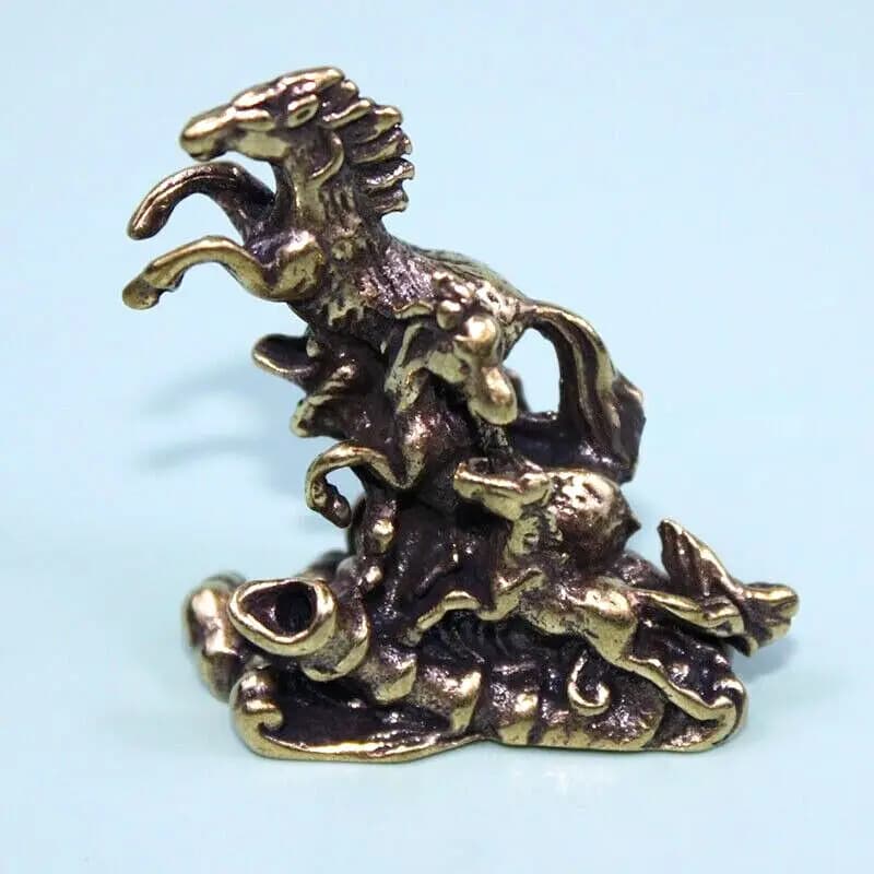 Brass Horse Solid Figurine Small Statue House Decoration Animal Figurines Toys