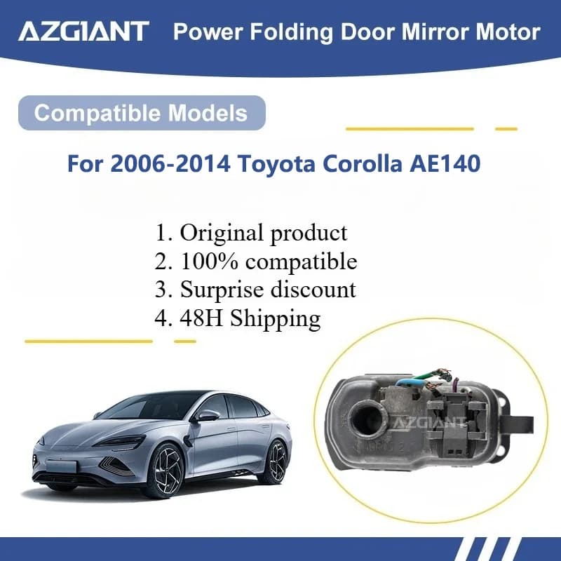 AZGIANT For Toyota Corolla AE140 Car Wing Mirror Authentic Folding Motor Power Assembly  car accessories Replacement Part
