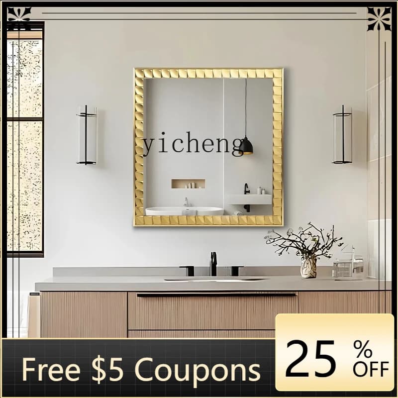 ZZ  square makeup bathroom mirror, bathroom wall hanging vanity mirror, entrance wall fireplace decorative mirror