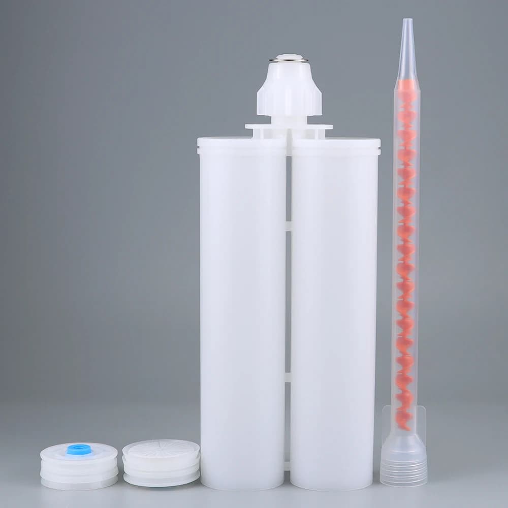 100 Sets 400ml Epoxy Gun Adhesive Cartridge with Mixing Nozzle Plastic Mixer Dual Glue Cartridge 1:1 Ratio (Glue Not Included)