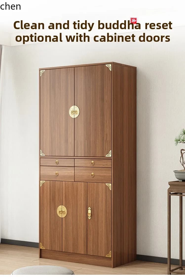 L22 Table Incense Household Buddhist Niche Vertical Cabinet With Door Shentai Cabinet Buddhist Platform Wealth Offering Table