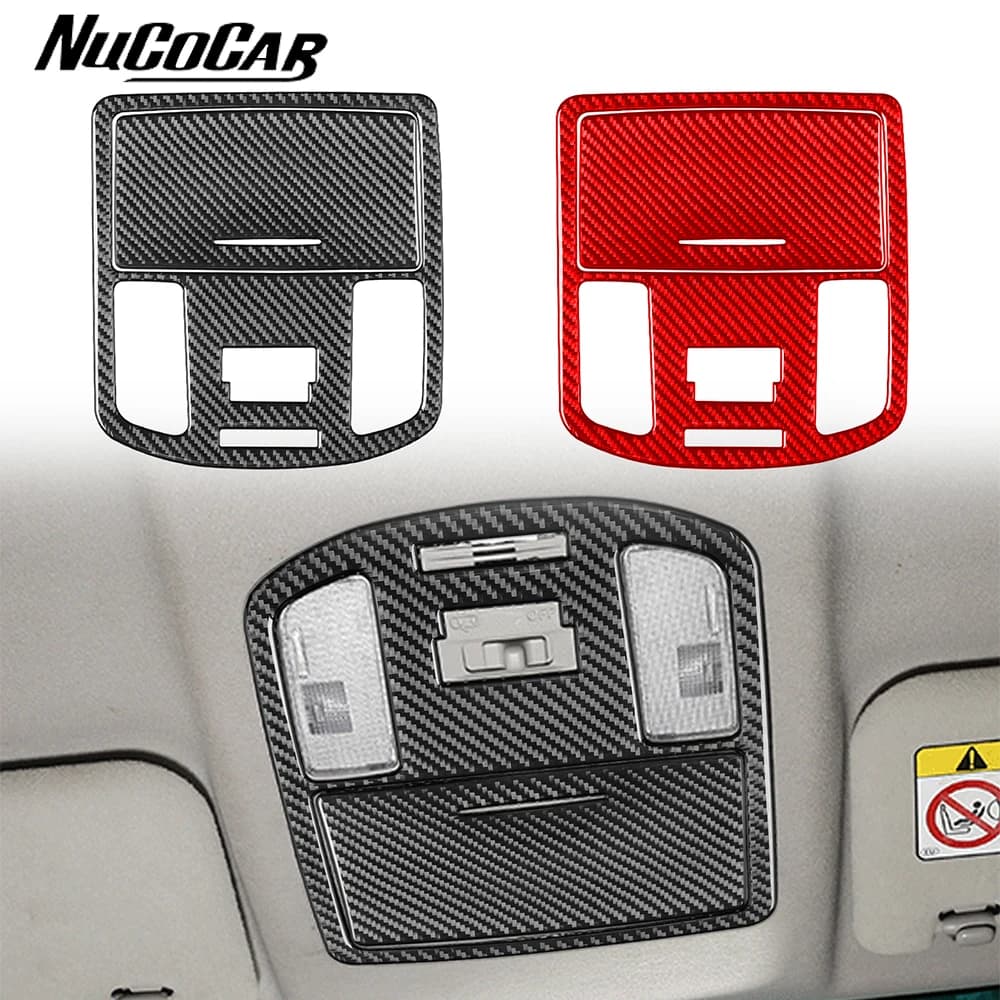 For Toyota Hilux 2015-2021 Carbon Fiber Front Row Reading Light Panel Trim Cover Car Accessories Interior Decorative Stickers