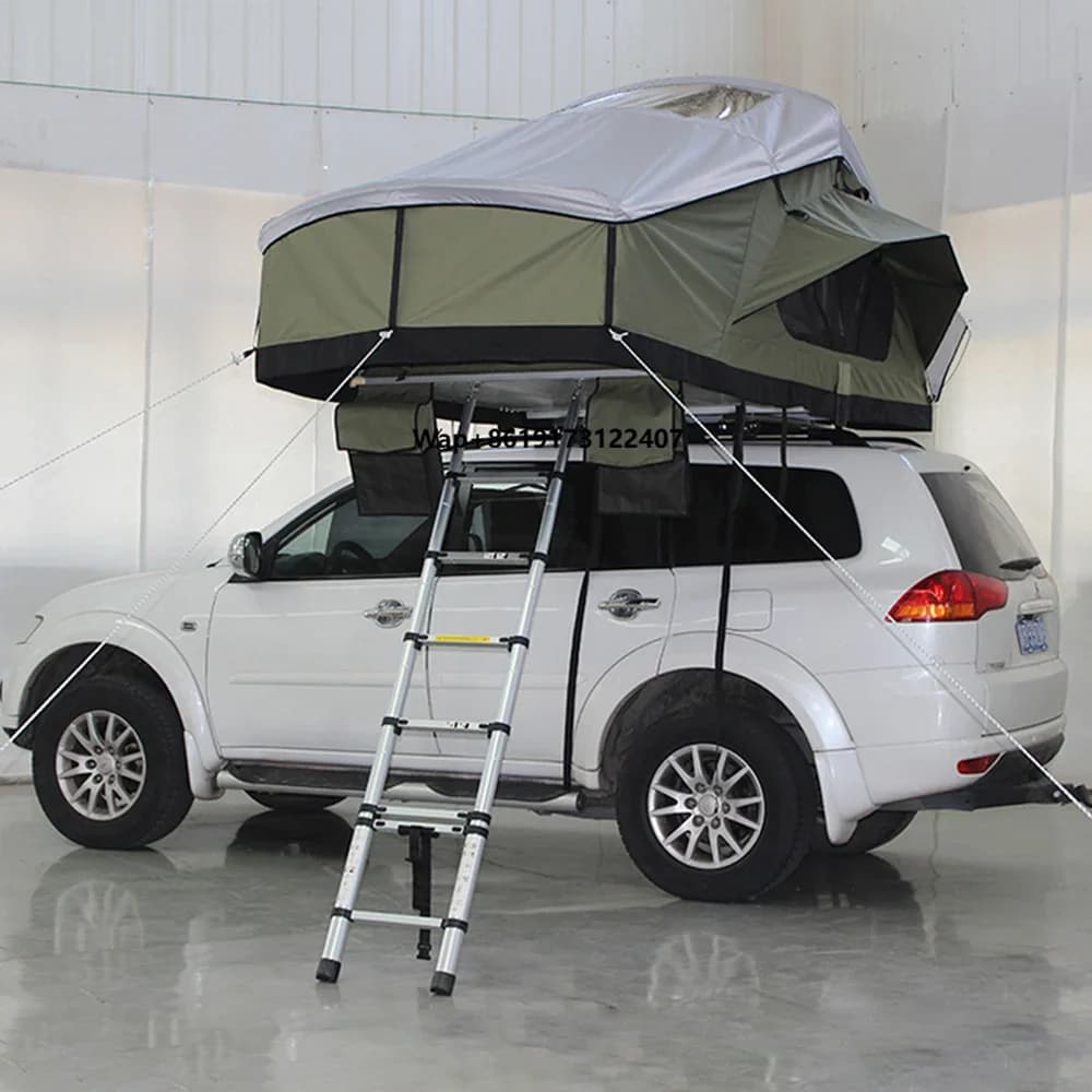 4X4 Car Tent Roof Side Large Windows Lightweight 3 Person Roof Top Tent With Skylight