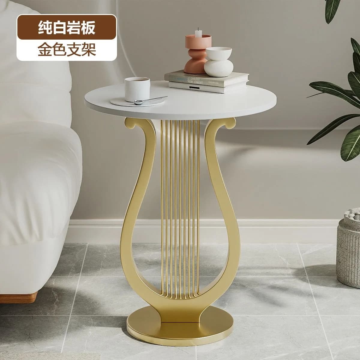 HYS minimalist harp edge few retro rock slab desktop home floor-to-ceiling coffee table bedside rack