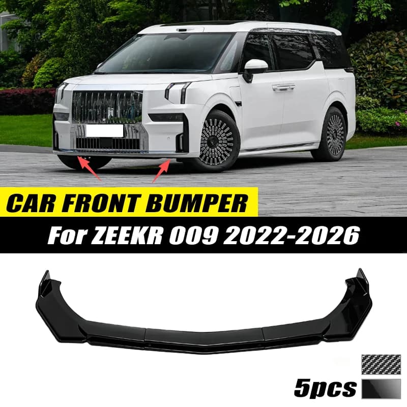 For ZEEKR 009 2022-2026 Front Bumper Lip Front Guard Spoiler High-quality ABS Material Body Kit Front Lip Accessories