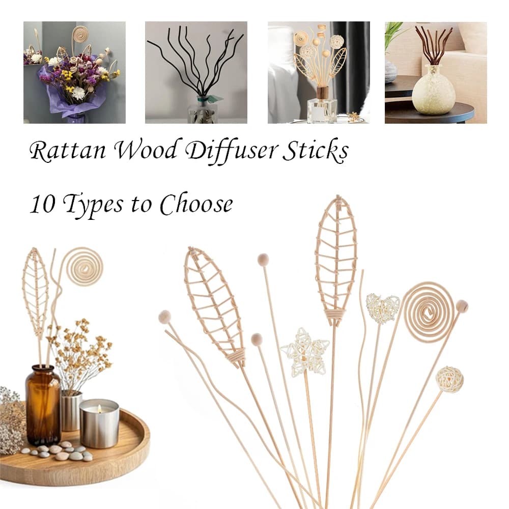 5/15Pcs Long Wavy Rattan Reed Diffuser Sticks Fragrance Diffuser Replacement Refill Airs Freshener Home Fragrance Accessory 3mm