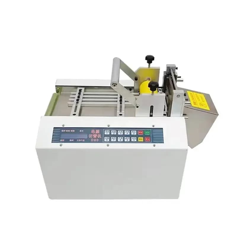 Automatic computer PVC heat shrinkable pipe cutting machine, silicone Teflon fiber pipe wire rope cutting machine