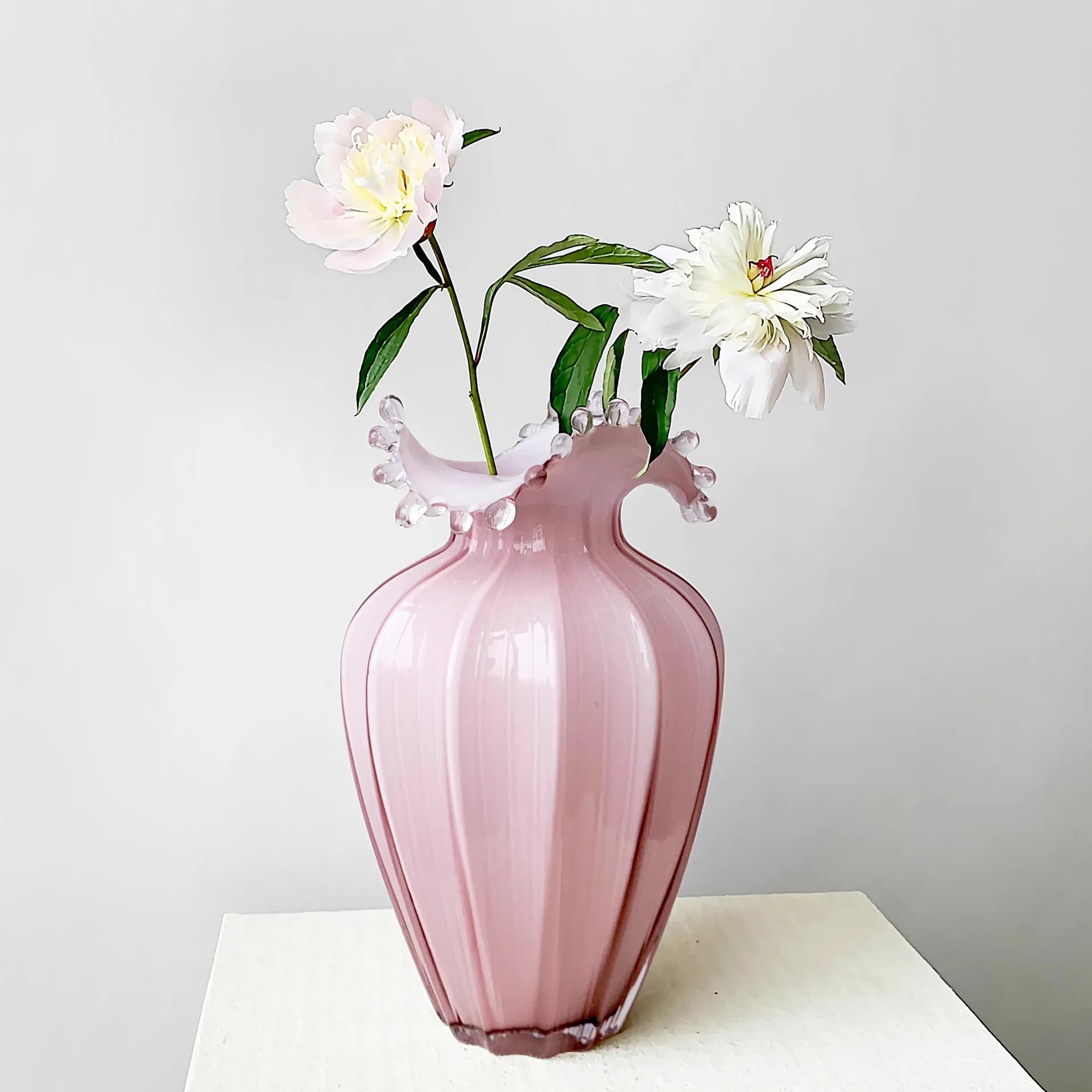 French Medieval Glass Vase Ornament Light Luxury High-end Home Living Room Desktop Water Raising Flower Arrangement Decoration