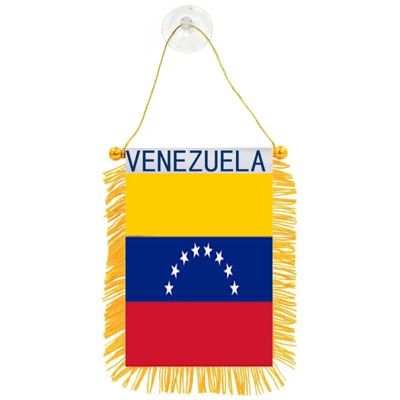 Aerxemrbrae 8*12cm Car Window Decoration Polyester Venezuela Hanging Pennant Flags Venezuela Mini Pennant