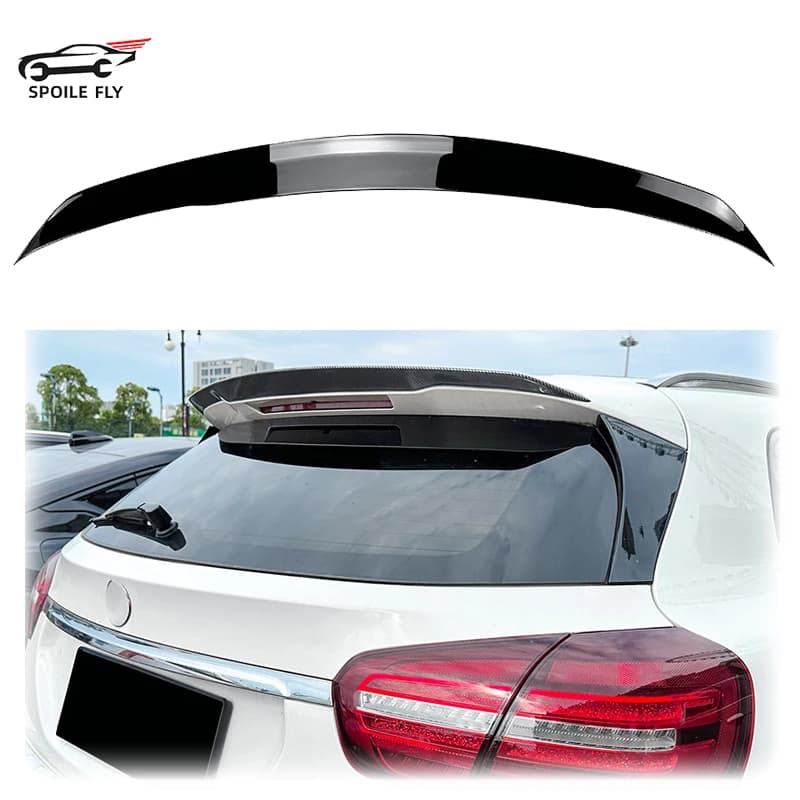 2014 To 2019 For Mercedes-Benz GLA Class X156 GLA45 GLA200 GLA220 GLA250 GLA260 AMG Rear Spoiler ABS Glossy Black Carbon Fiber