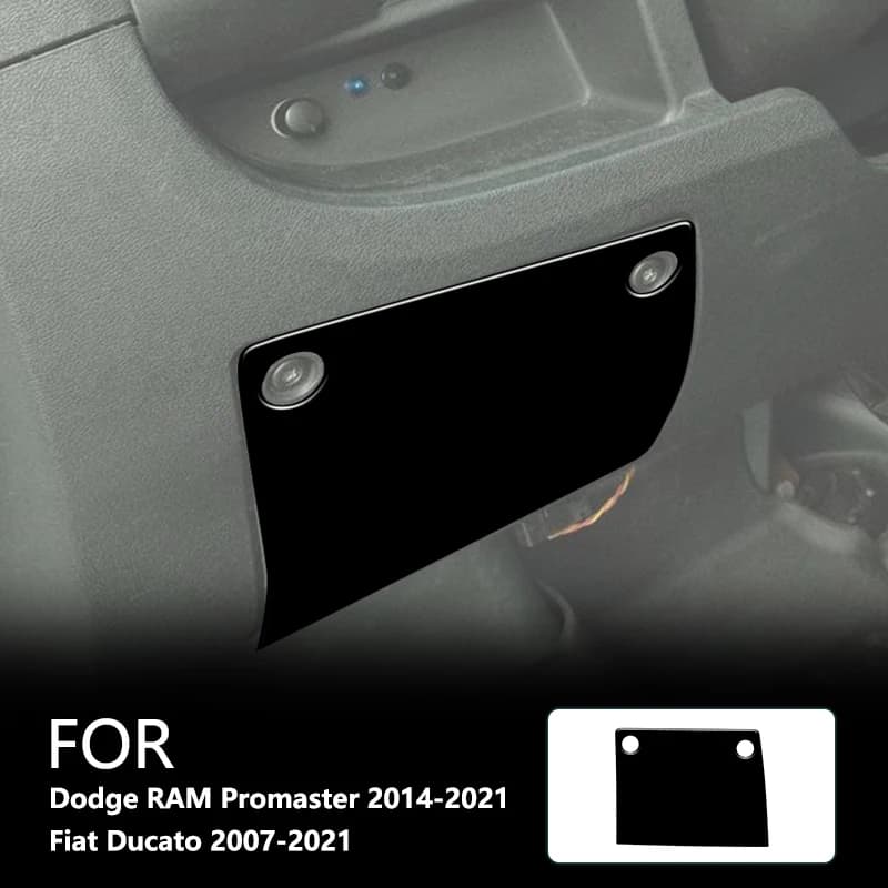 For Dodge RAM Promaster 2014-2021 Fiat Ducato 2007-2021 Car Interior Accessorie Left Side Storage Box ABS Gloss Black Stickers