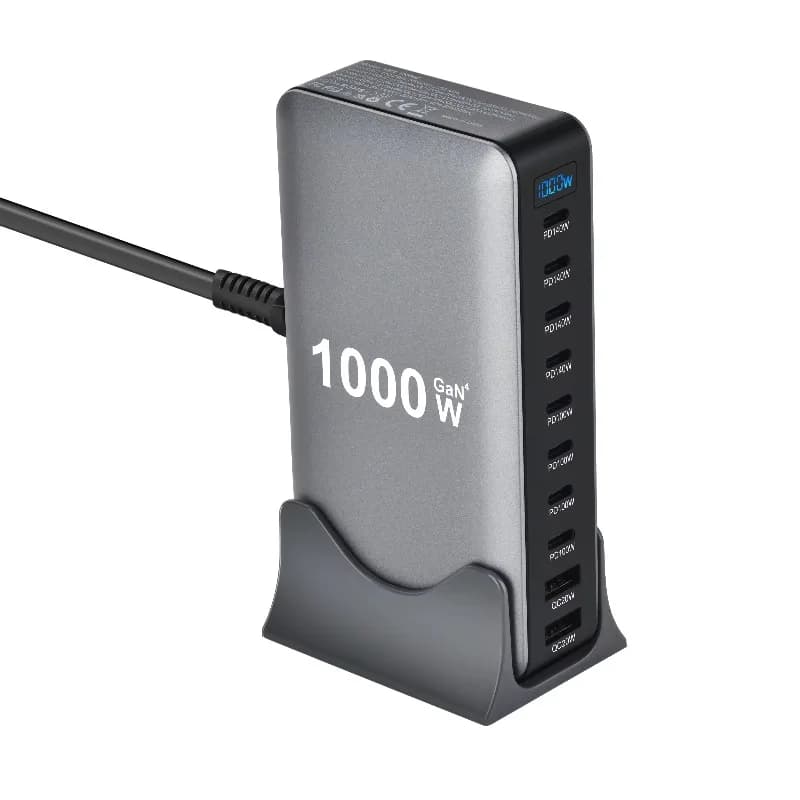 1000W USB C Charger Block 10-Multiport USB C Charging Station Desktop Wall Laptop Charger GaN PD 140W