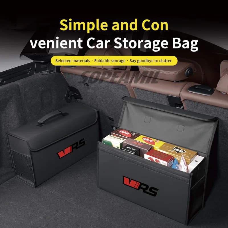 Car Storage Box Large Capacity Foldable Stowing Tidying Bag Skoda VRS Octavia Citigo Fabia Kamiq Karoq Kodiaq Rapid Scala Superb
