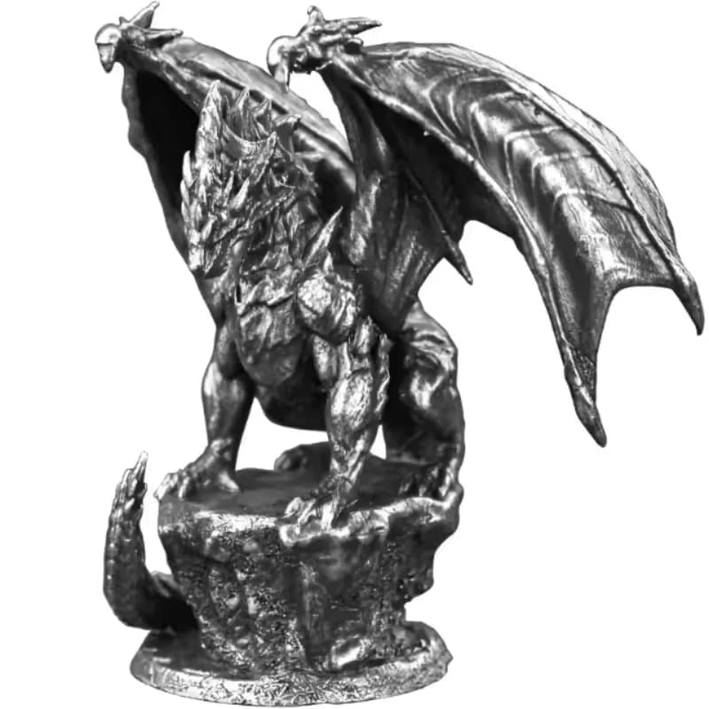 Metal Ancient Evil Dark Dragon Model Hand‑made Finished Desktop Ornaments Figurines Miniatures Collectible Decor Gifts for Boys