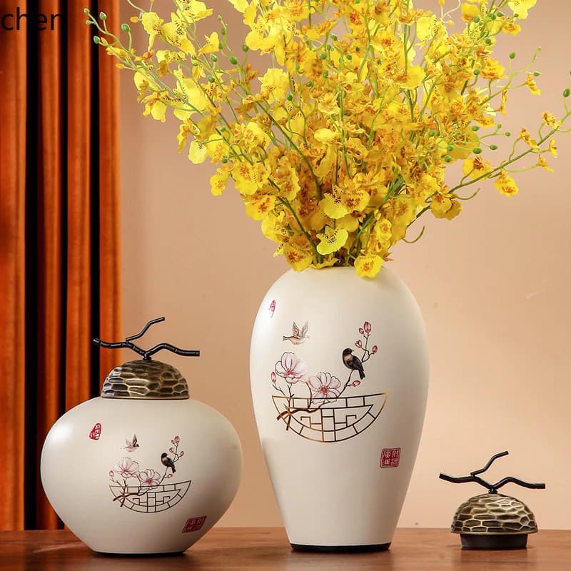 Home Decor Ceramic Three-Piece Set Ornament Wine Cabinet Entrance Decoration