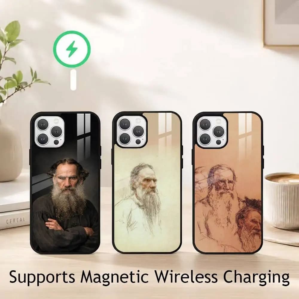 Leo T-Tolstoy Art gift Phone Case For iPhone18,17,16,15,14,13,12,11 Plus,Pro Compatible with magnetic wireless charging