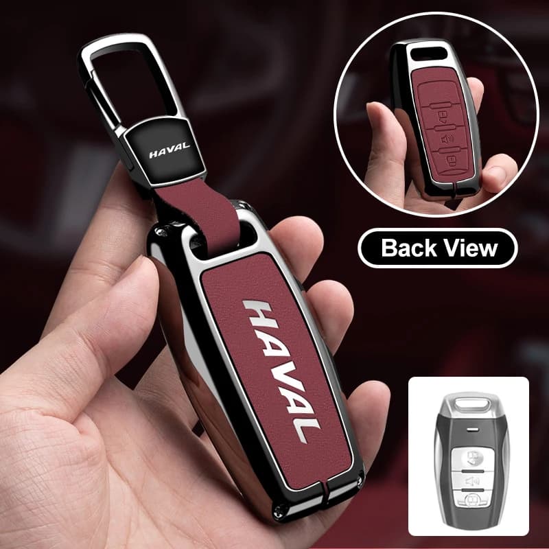 Premium Leather Car Key Case Cover Metal Protector Shell for Haval H6 Jolion H9 2026 H7 Dargo F7 F7X H2S GMW Auto Accessories