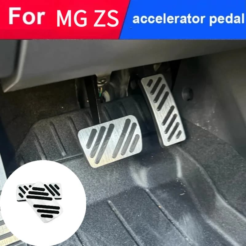 Car Pedal Pads Cover For MG ZS MGZS ZS11 ZX ZST VS Hybrid 2017~2024 Accessories Car Aluminum Alloy Trim Accelerator Brake Pedal