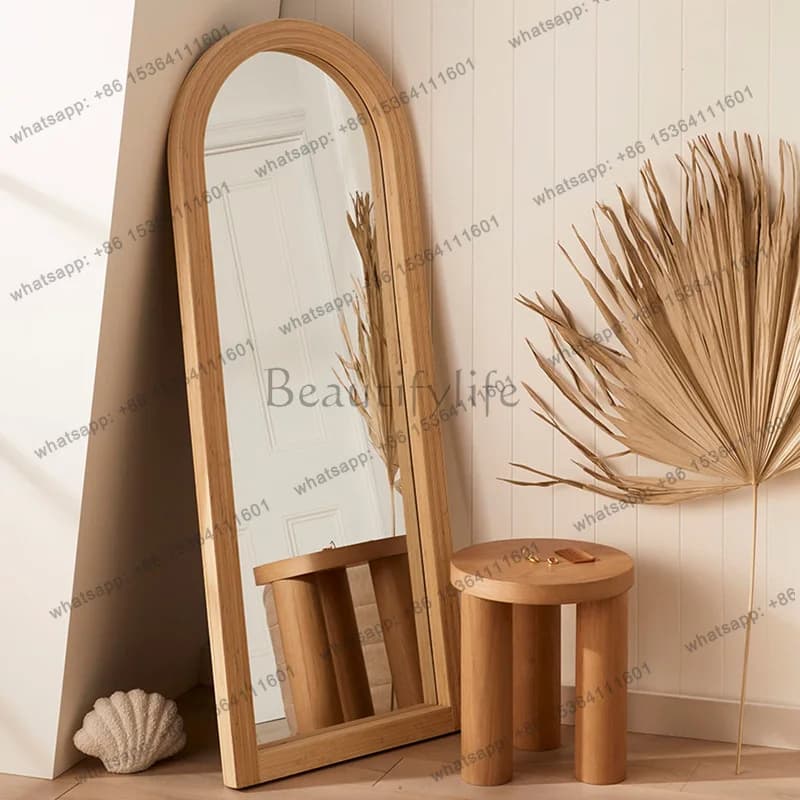 American pastoral antique simple arched floor-to-ceiling full-length mirror fireplace decorative mirror
