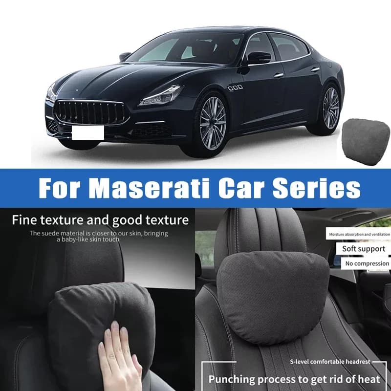 Top Quality Car Headrest Neck Support Seat Soft Neck Pillow Breathable For Maserati Ghibli Levante Quattroporte MC20 GranTurismo
