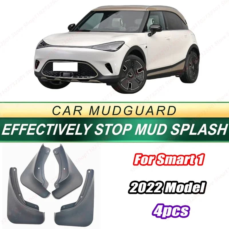 For Smart 1 2022 Model 4PCS Front Rear Mud Flaps Splash Guards Fender Mudguards Auto Accessories