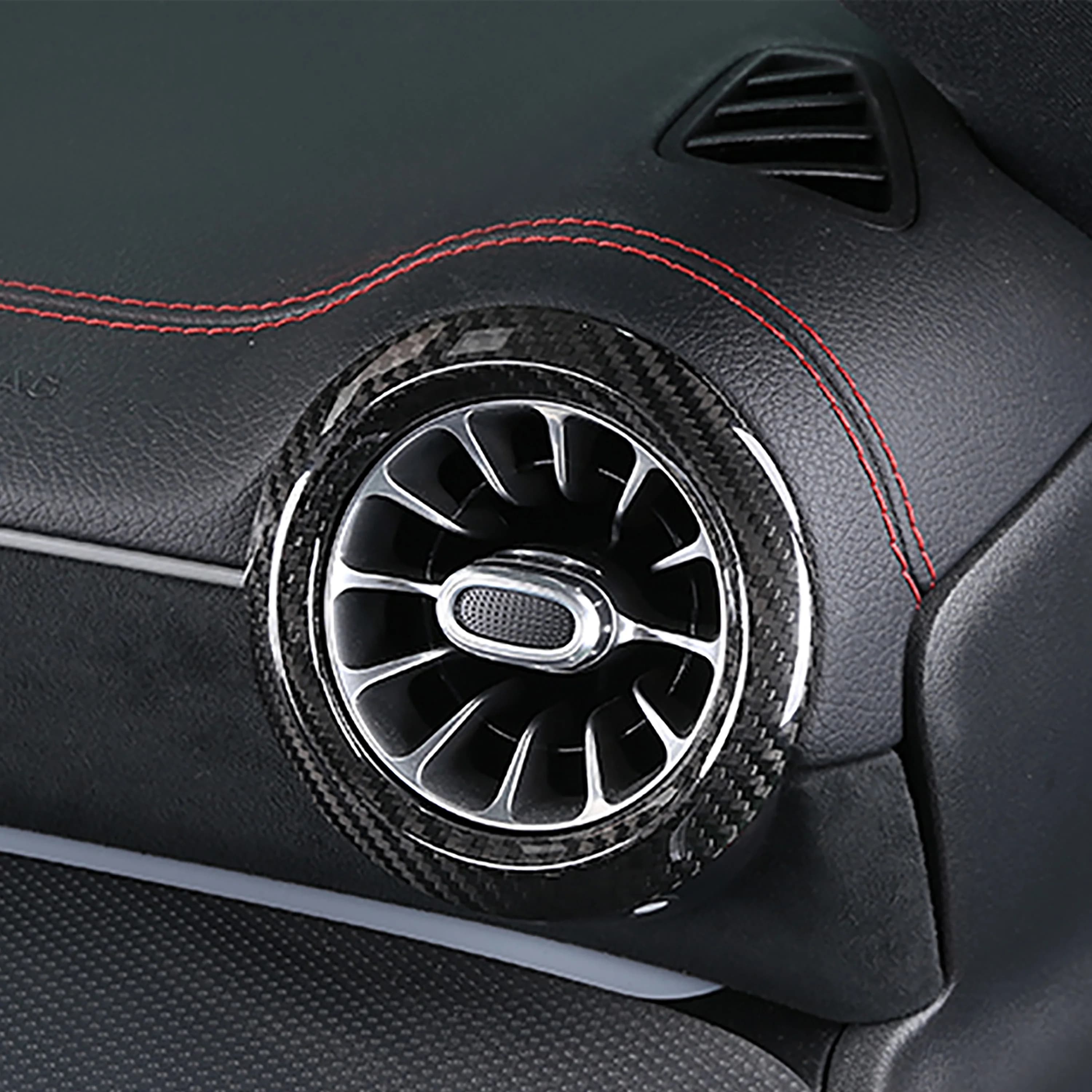 For Mercedes-Benz A-Class A35L A45AMG W177 2019-2025 Real Carbon Fiber Car Interior Air Conditioning Outlet Circular Frame Panel