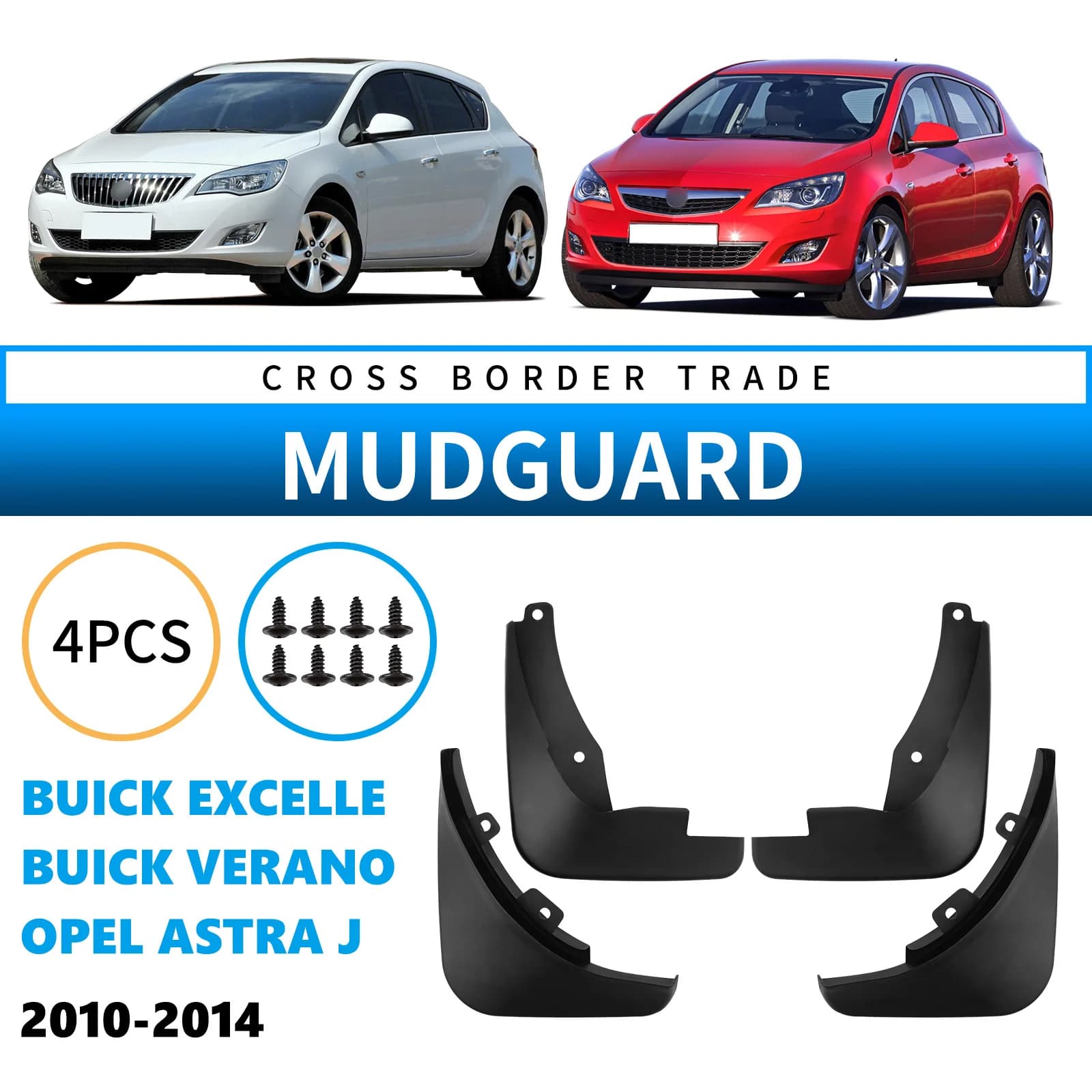 Wide Thick Car Mud Guards for Buick Verano 2010-14 Opel Astra J Mudguard Skin Effectively Block Mud Sand