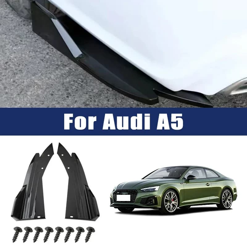 Car Rear Bumper Spoiler Lip Carbon Fiber Wing Trim Protection Anti-crash Diffuser Side Skirt Wrap Angle Splitter for Audi A5
