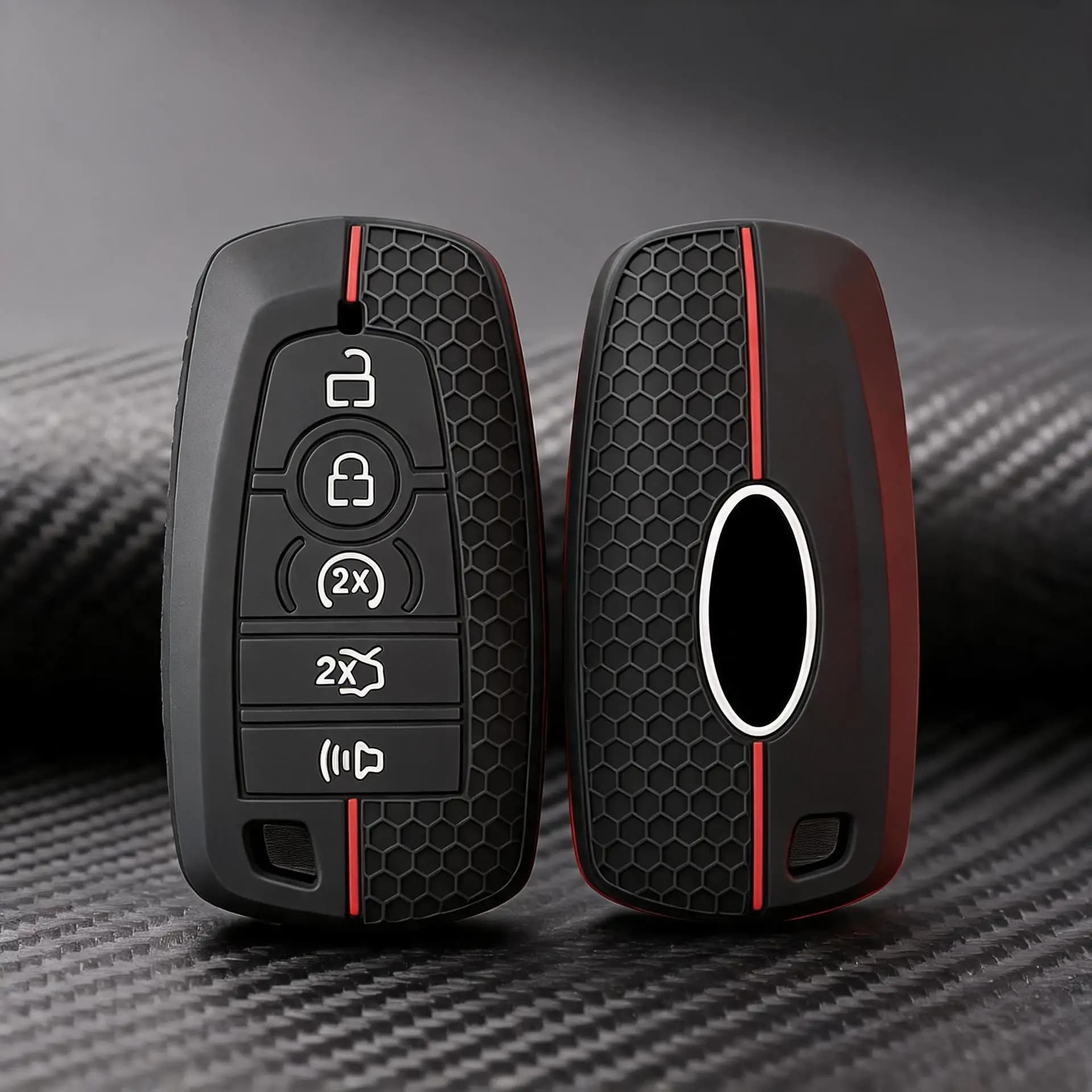 Silicone Key Cover for 5-Button Ford Focus, Escort, Kuga, EcoSport, New Mondeo, and Mondeo