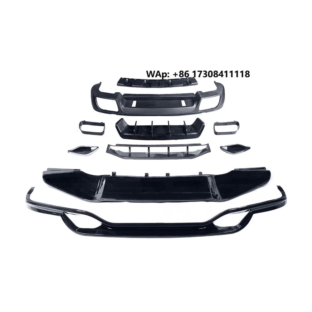 For TechArt Style Bodykit for   2011-2014 KM Front Lip Bumper Rear Diffuser PU Material Rear Lip Bodykit Facelift