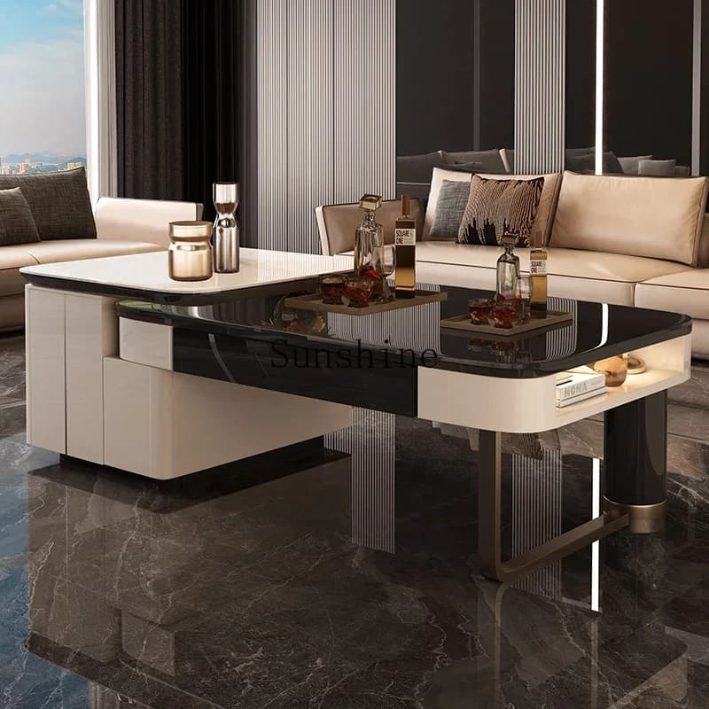Light luxury modern high-end living room Italian-style household kung fu tea table kettle integrated  FT