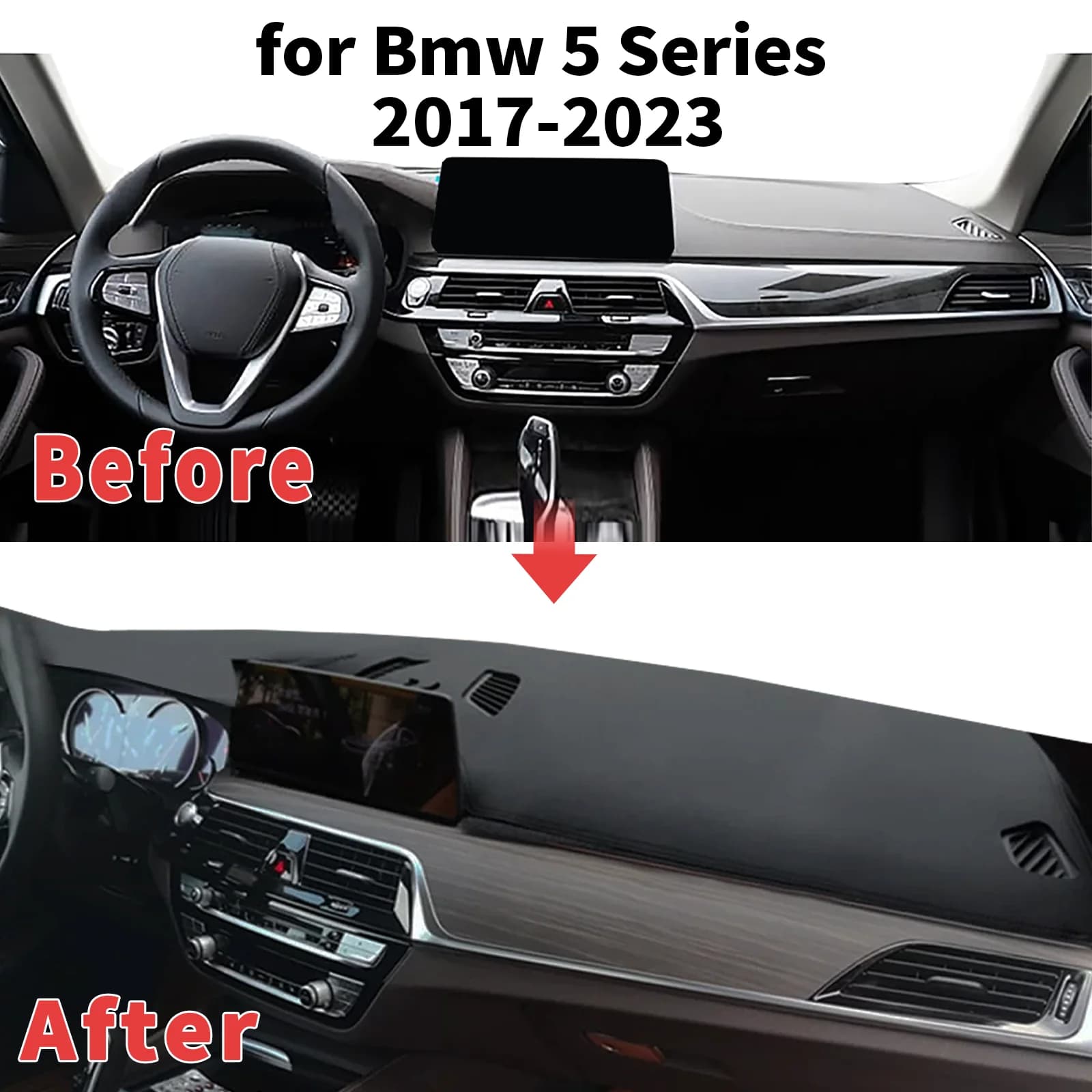 for Bmw 5 Series G30 G31 2017–2023 Dashboard Cover Sun Shade Protector Dashmat Anti-Glare UV Block Carpet Mat Car Dash Mat
