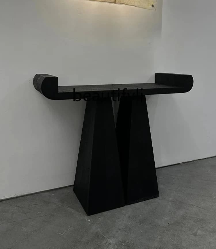 Living room decorative table corridor for typhoon water cabinet black solid wood entrance table decorative cabinet