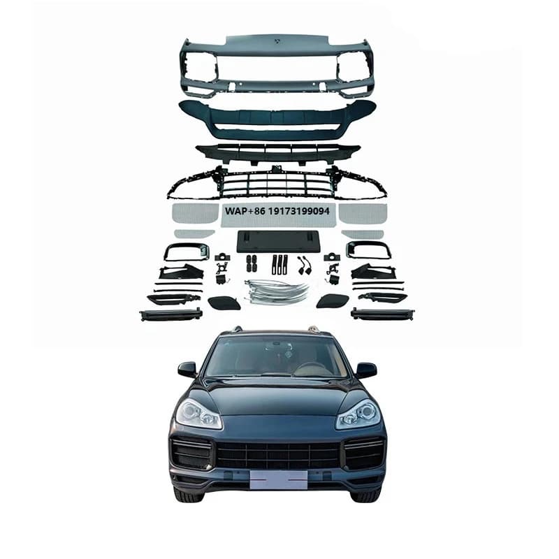 2008-2010 for  Car Conversion Upgrade Bodykit New 9Y0 Turbo Front Bumper Grille Featuring Fog Light Cut-Outs