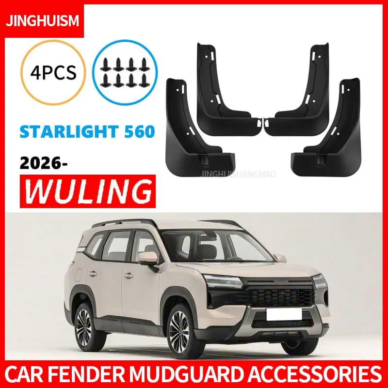 Mudguards Fenders For Wuling Starlight 560 2026 Black ABS Automotive Tire Accessories Car Exterior Decor Protective Parts