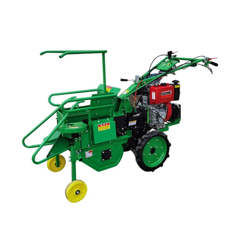 Push type electric start diesel corn harvester straw crushing stubble adjustable self-propelled rod harvester