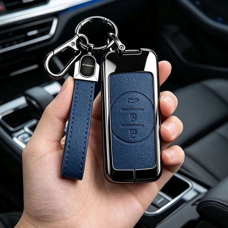 Zinc Alloy Leather Car Key Case Cover Holder For Chery EXEED VX RX CDM\LX TXL Suv 2023  ProtectorShell  Accessories