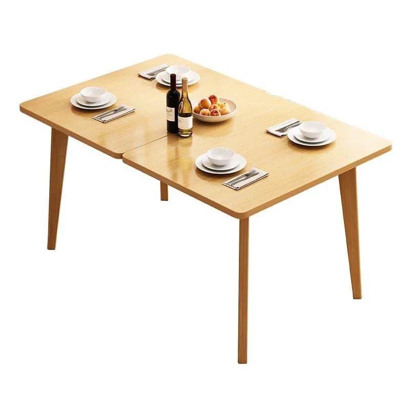 Dining table Small apartment folding Solid wood leg dining  Modern simple dining table Retractable Nordic household