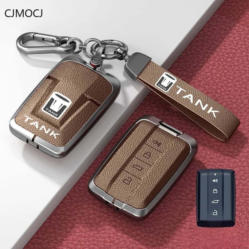 Premium Zinc Alloy Key Cover Case for Tank 300 / 400 / 500 Hi4-T / 500 (2024-2025) - Protective Key Fob Shell Keychain