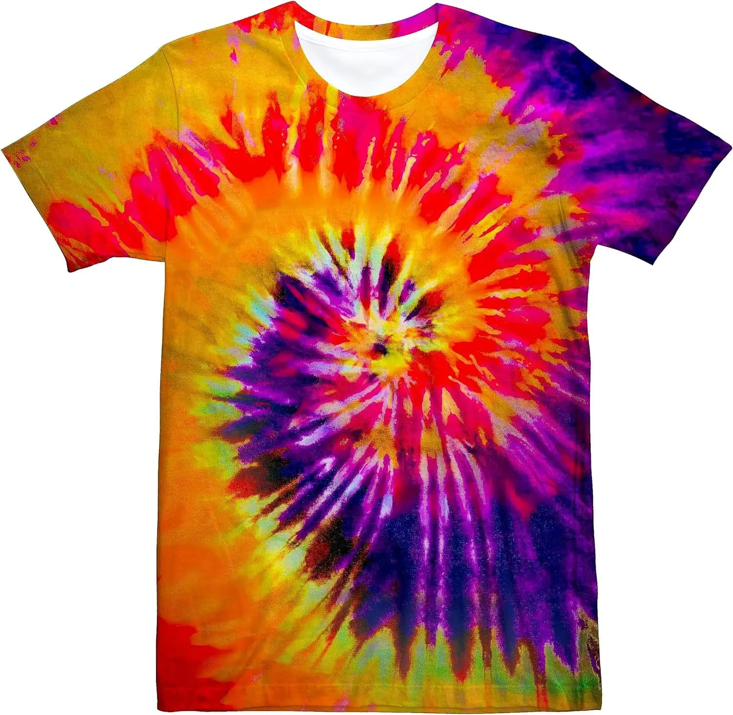 Unisex Retro Tie Dye T Shirt for Men Women 70S 80S Hippies Senior Tie-Dye Tee T Shirt 3D Printing Vintage Clothing