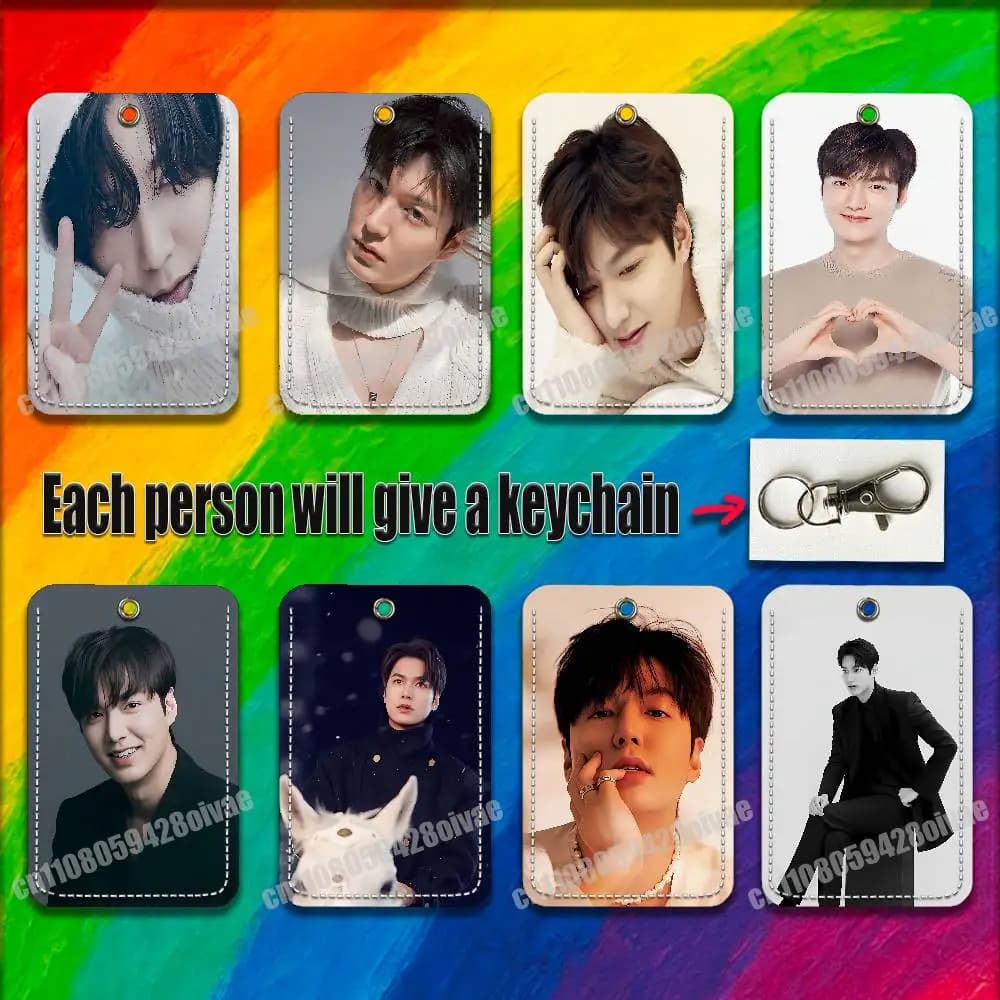Actor L-Lee Min Ho For ID Clips Credit Bank Bag Bus Meal Card Holder Cover Pocket Decoration Keychain