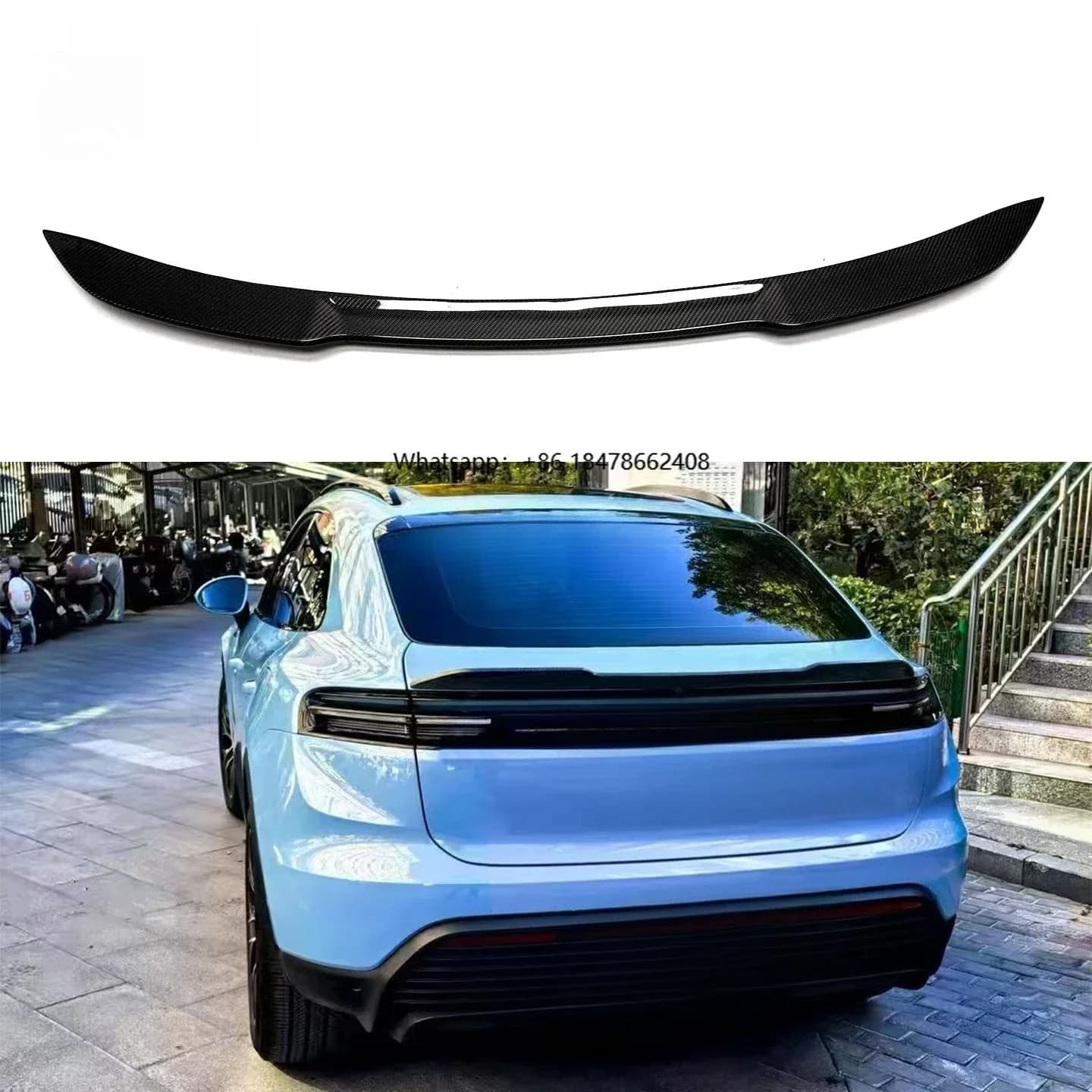 95C Carbon Fiber Spoiler Tail  Wing for Macan Pure Electric EV 2024 Adhesive Rear Mid Wing